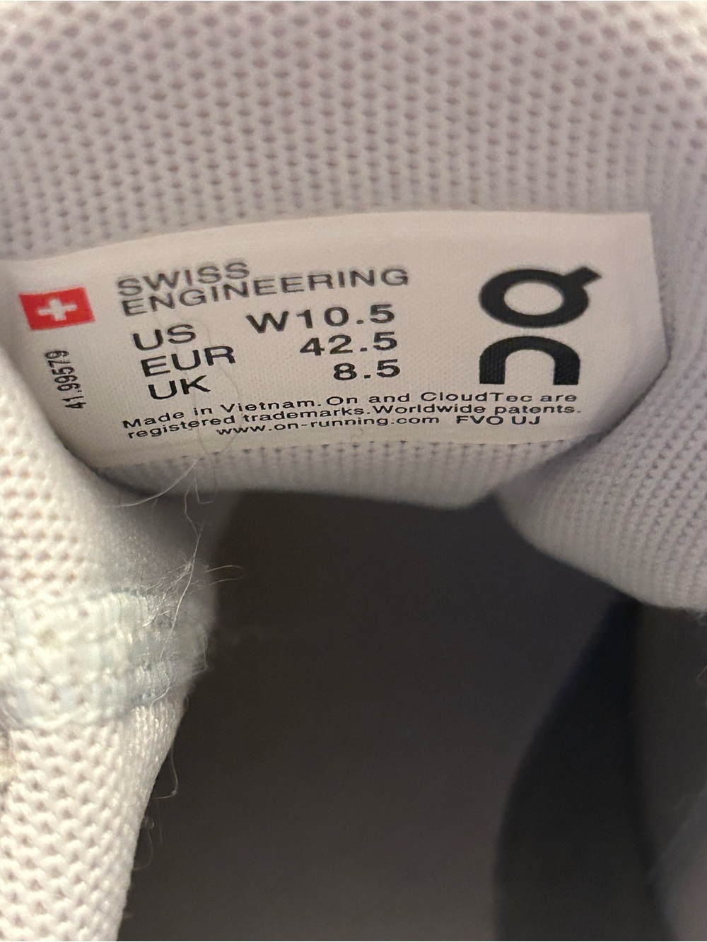 On Cloudswift Women's Running Shoe Sneaker in Glacier/White. Size 10.5 - Picture 9 of 10